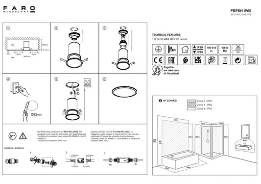 Spot encastrable Spot encastrable FRESH IP65 Blanc