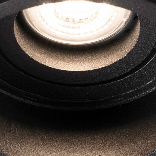 Détail Spot encastrable orientable HYDE rond noir