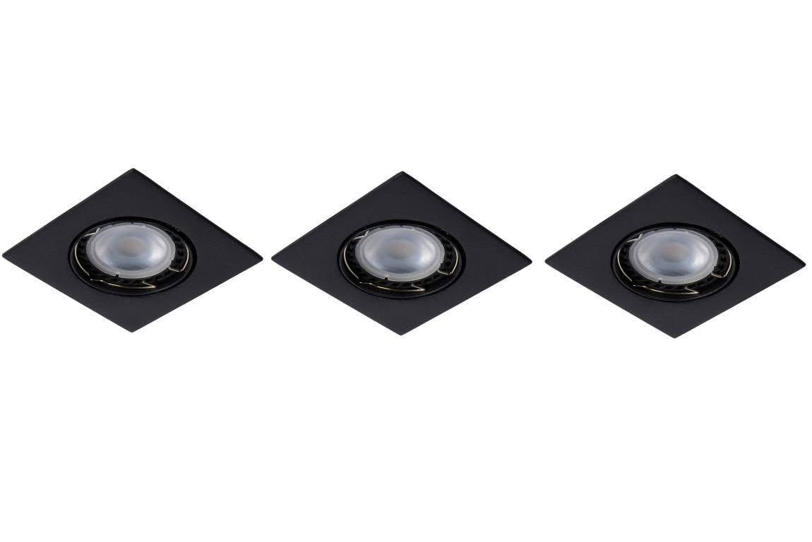 Spot encastrable Lot 3 spots encastrables LED FOCUS carré noir