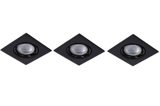Spot encastrable Lot 3 spots encastrables LED FOCUS carré noir