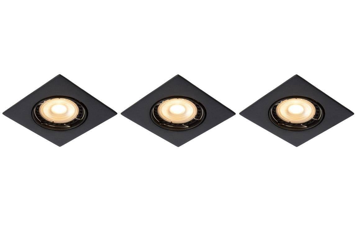 Spot encastrable Lot 3 spots encastrables LED FOCUS carré noir Lucide