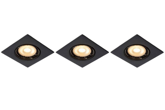 Spot encastrable Lot 3 spots encastrables LED FOCUS carré noir Lucide