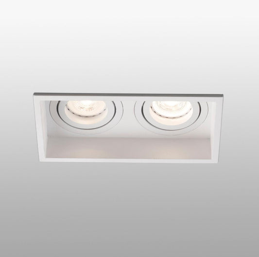 HYDE - Spot double encastrable orientable  blanc