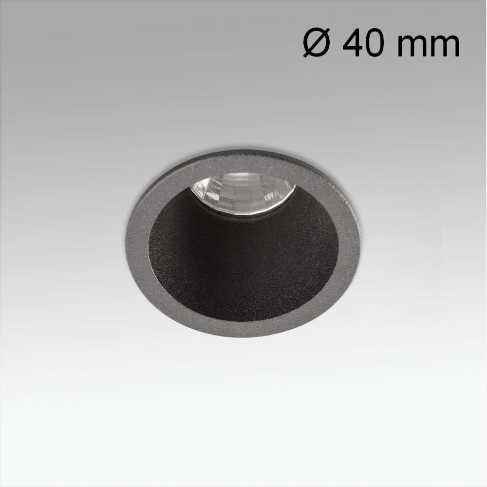 Spot encastrable petit diamètre Spot encastrable FOX LED 5W Ø 40 mm noir