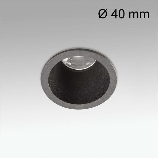 Spot encastrable petit diamètre Spot encastrable FOX LED 5W Ø 40 mm noir