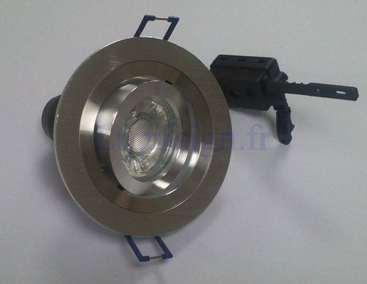 Spot encastrable Spot encastrable orientable alu brossé rond Miidex