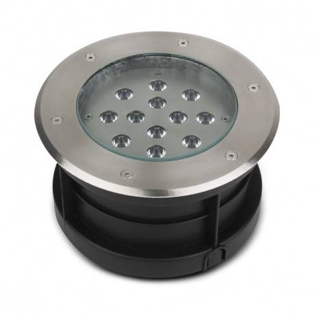 Spot sol Spot LED sol extérieur rond 12 watts 3000K angle 38° inox 316 IP67 Miidex