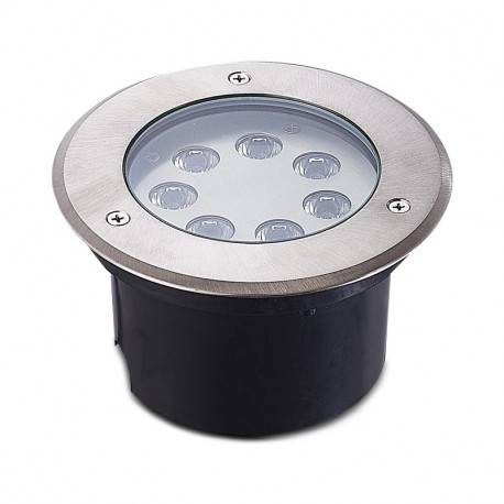 Spot sol Spot LED sol extérieur rond 7 watts 4000K angle 38° inox 316 IP67 Miidex