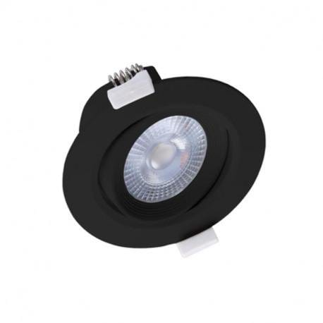 Spot noir encastrable orientable LED COB 5W faible hauteur éclairage chaud 