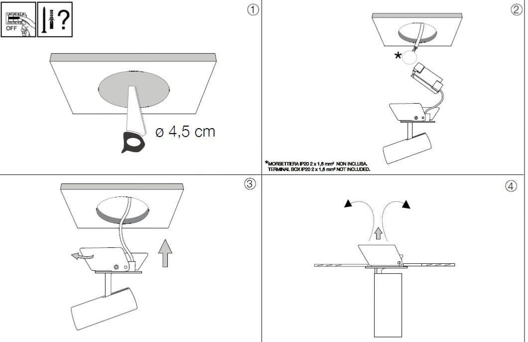 Spot en saillie Spot plafond semi-encastrable PLAY blanc Idéal-lux Lumisign