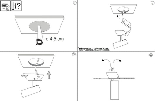 Spot en saillie Spot plafond semi-encastrable PLAY noir Idéal-lux Lumisign
